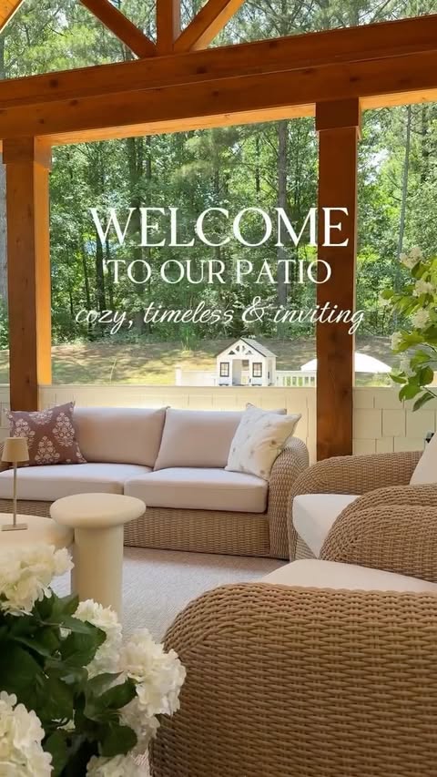 Instagram post by @coryell.home for Castlery US. Caption reads: [...] to shop all of our outdoor furniture!....
