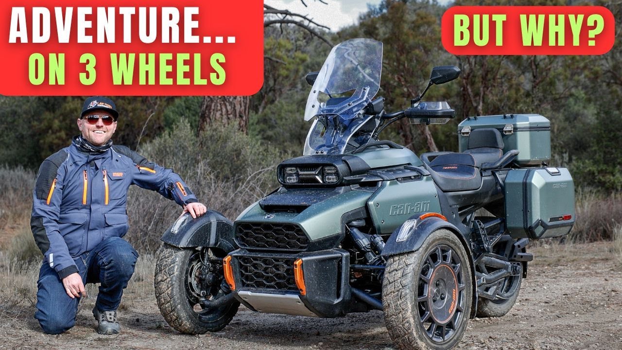 YouTube post by @BigRockMoto for CHIGEE. Caption reads: Can-Am Canyon Redrock | Performance, Comfort, &....