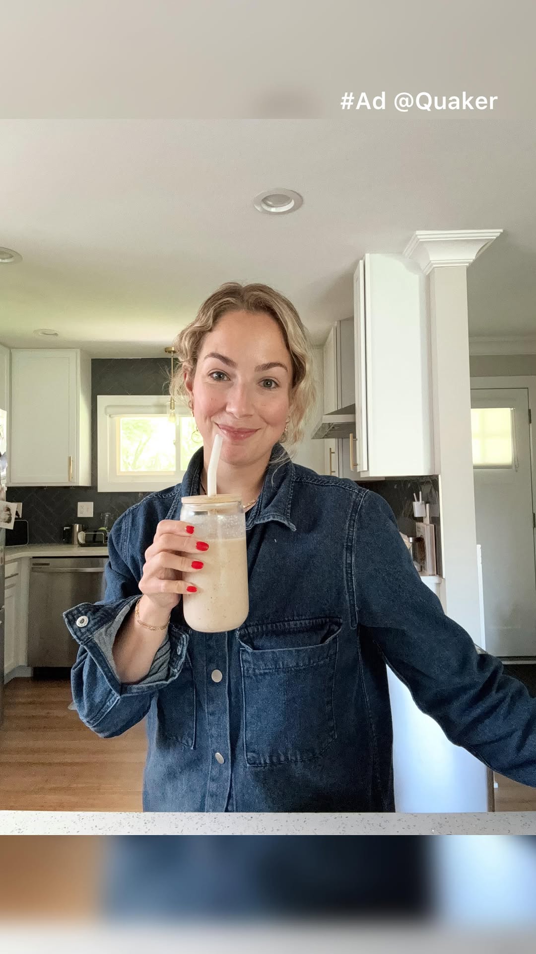 Instagram post by @saridiskin for Quaker Oats. Caption reads: #ad 3 easy ways I love using @quaker Old Fashioned....