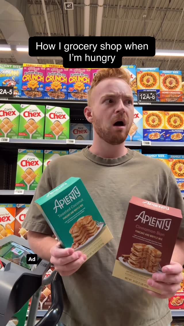 Instagram post by @daltonsmiley for Amazon Fresh. Caption reads: Wait, I think I forgot the pasta?! Ughhhh....