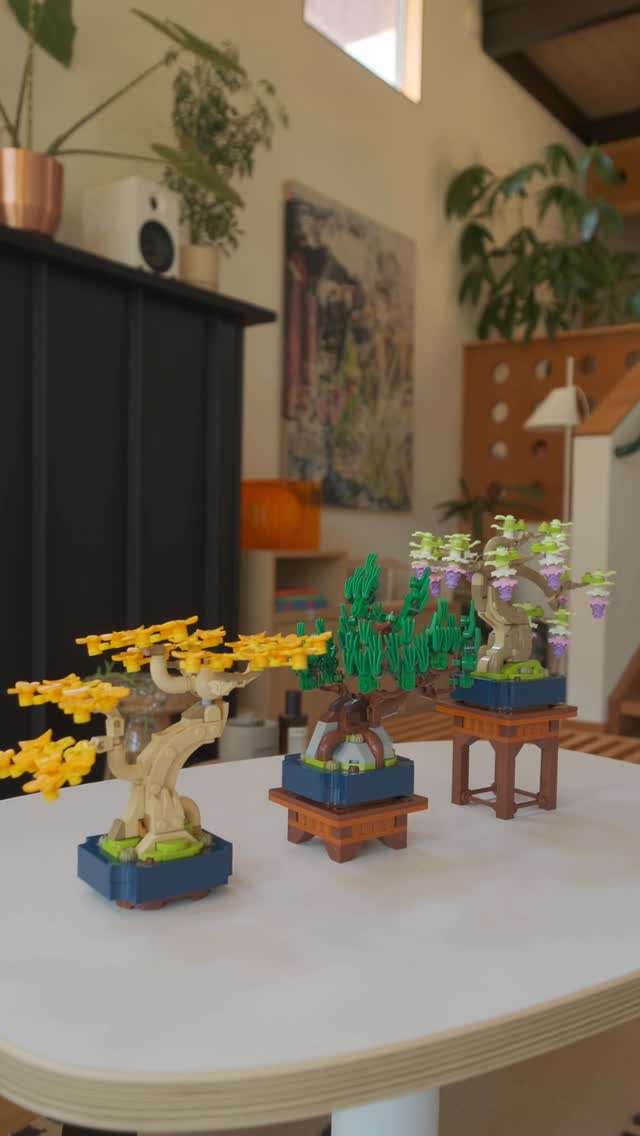 Instagram post by @im_ericwang for LEGO. Caption reads: Adding the @lego mini bonsai trees to my....