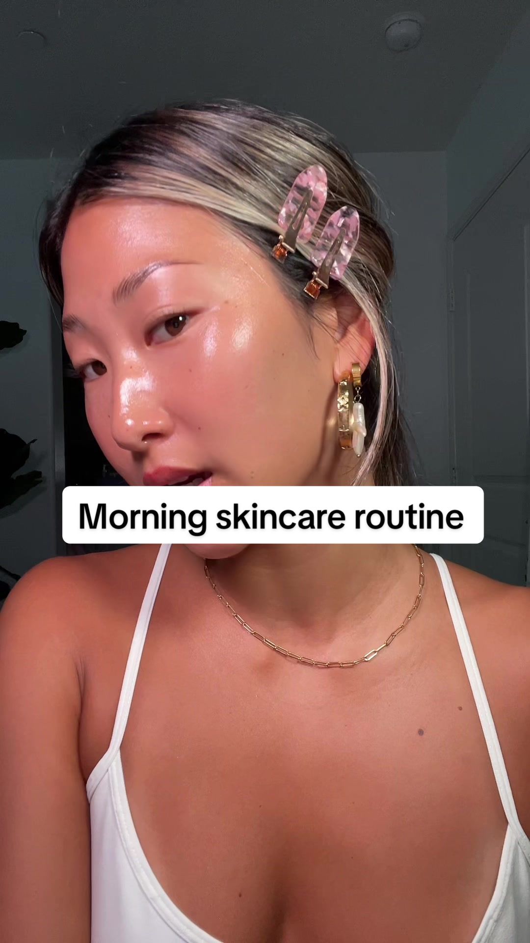 TikTok post by @vivianyunn for Facile Skin. Caption reads: [...] in the video @rhode skin @Tatcha US @Facile....