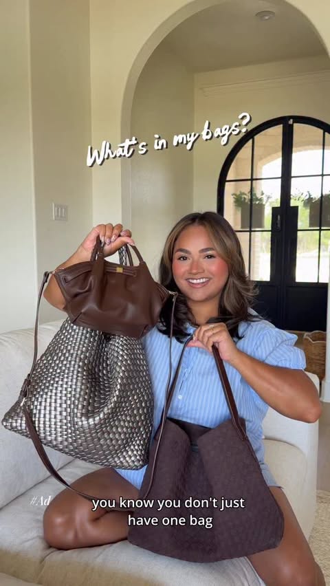 Instagram post by @valerianatttt for Kleenex. Caption reads: [...] bags and her one must have item the @kleenex....