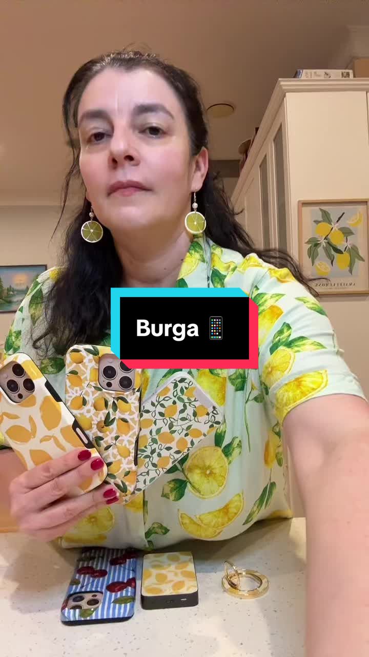 TikTok post by @fidan_tok for BURGA. Caption reads: Loving my new @BURGA phone case & accessories! My....