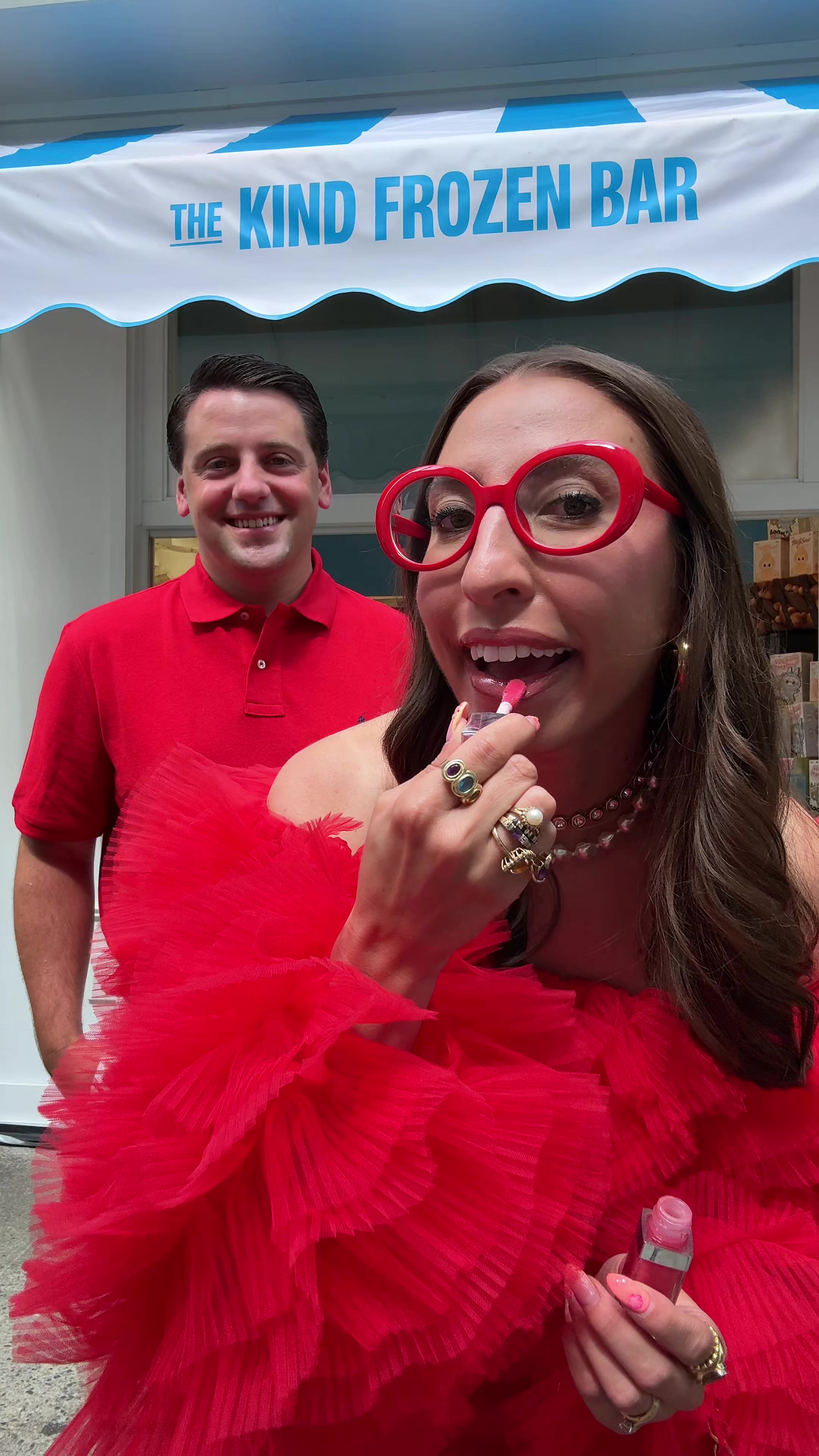 TikTok post by @cvazzana for KIND Snacks. Caption reads: Making date night everyday at the @KIND Snacks NYC....