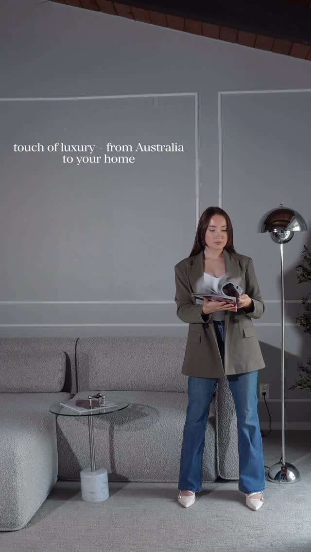 Instagram post by @paulashome29 for Koala. Caption reads: I am thrilled to style a sofa from my favorite....