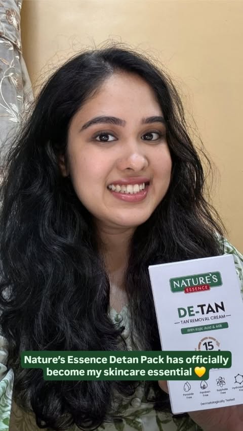 Instagram post by @bhumika.shanbhag for Nature’s Essence. Caption reads: #Ad Sun tan? Not anymore. Nature’s Essence Detan....