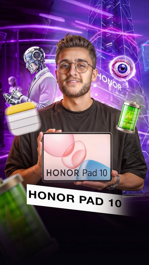 Instagram post by @anas_rawas for Honor. Caption reads: شو رأيكم بالجهاز؟ 👀 @honorarabia....
