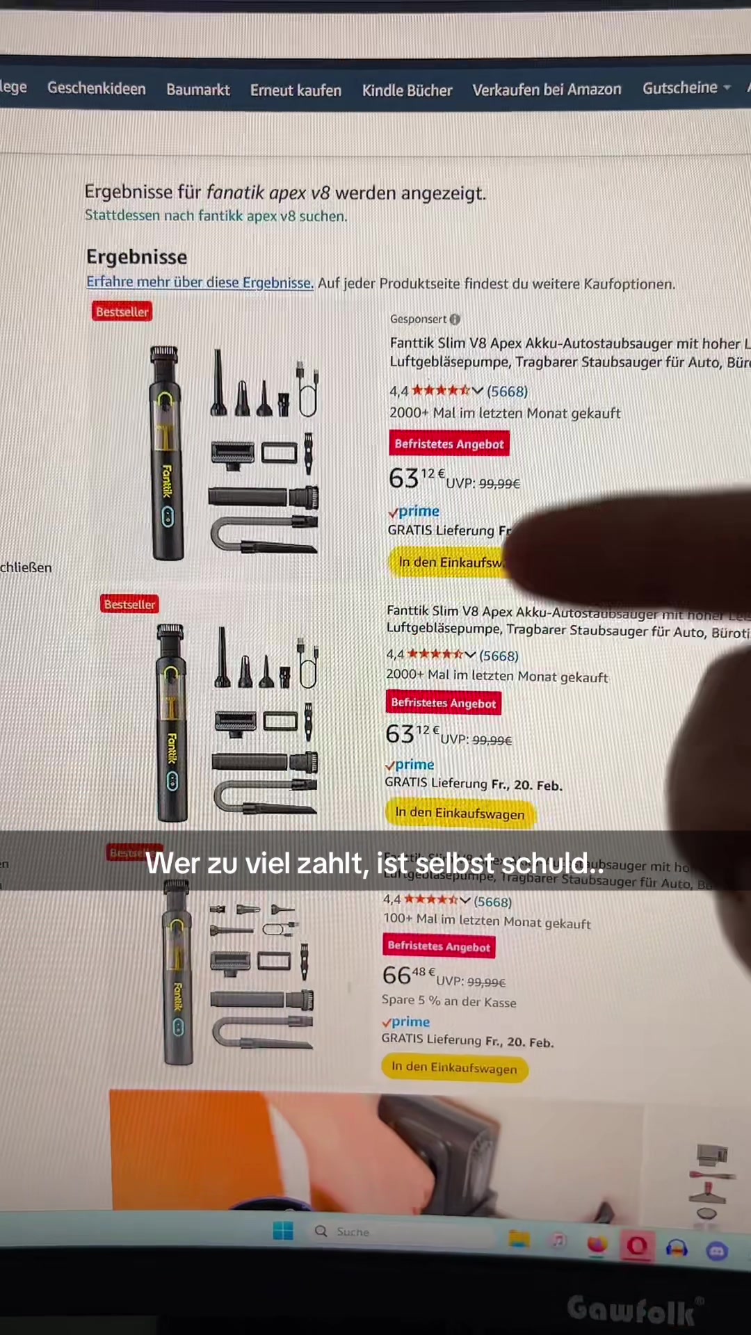 TikTok post by @juma.tv for Fanttik. Caption reads: Jetzt zugreifen lohnt sich wieder beim Fanttik V8....