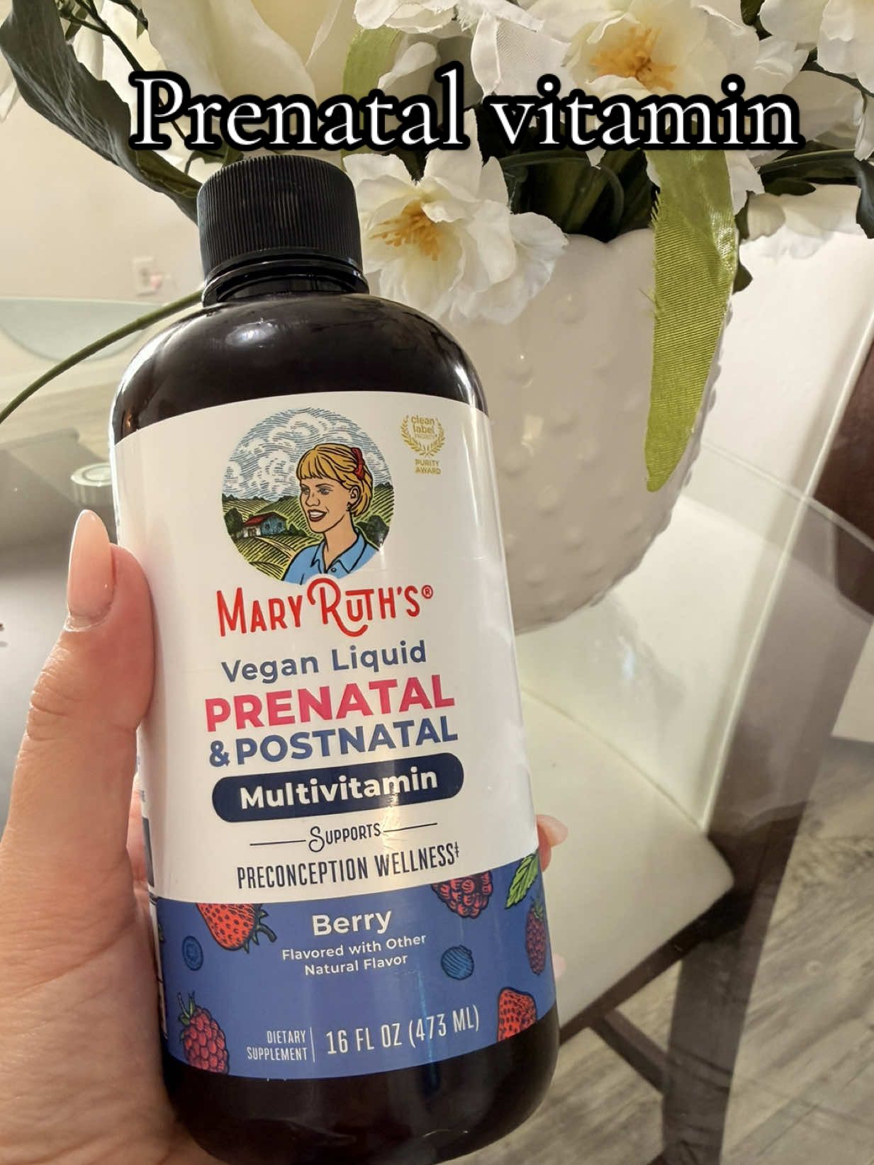 TikTok post by @sahilygallar for MaryRuth Organics. Caption reads: @maryruthsorganics pre and postnatal vitamins....