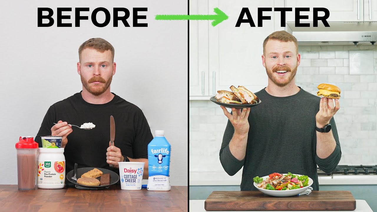 YouTube post by @EthanChlebowski for Kickstarter. Caption reads: How to eat High Protein...without wasting your....
