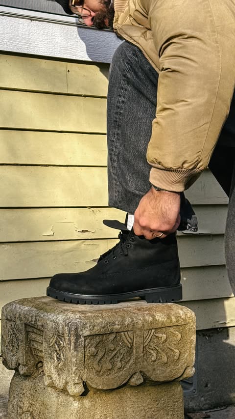 Instagram post by @abouammz for Timberland. Caption reads: There are many reasons I choose @timberland boots....