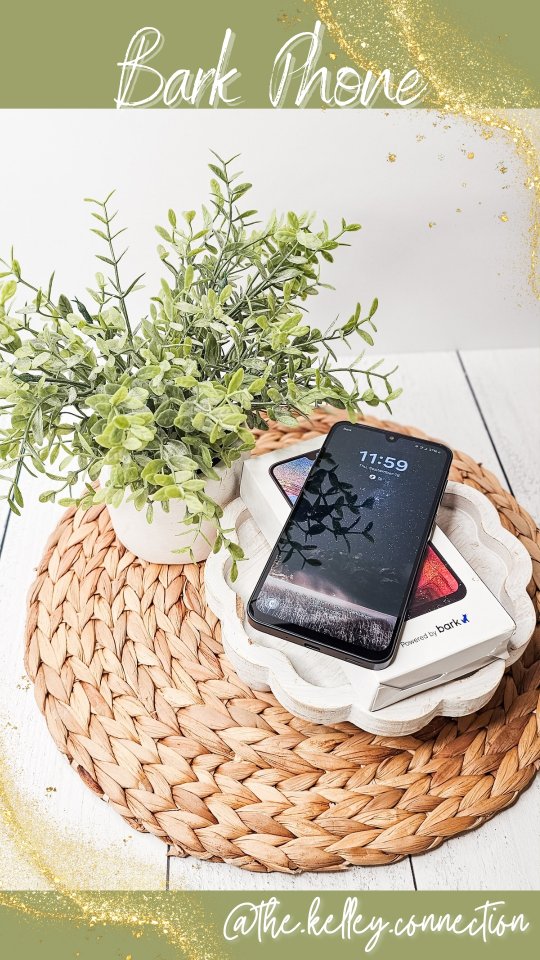 Instagram post by @the.kelley.connection for Bark. Caption reads: Peace of mind in your pocket 🧡📱#ad....