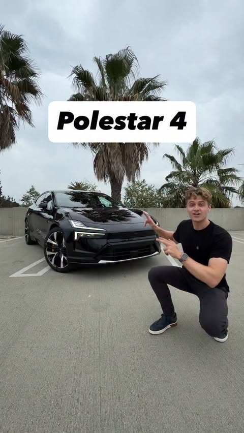 Instagram post by @drakemoschkau for Polestar. Caption reads: Meet the @polestarcars Polestar 4! #polestarcars....