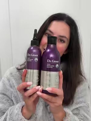 TikTok post by @welborn_katie8 for Dr. Groot Hair. Caption reads: [...] biotin, rosemary oil + caffeine! 💚 @Dr.....