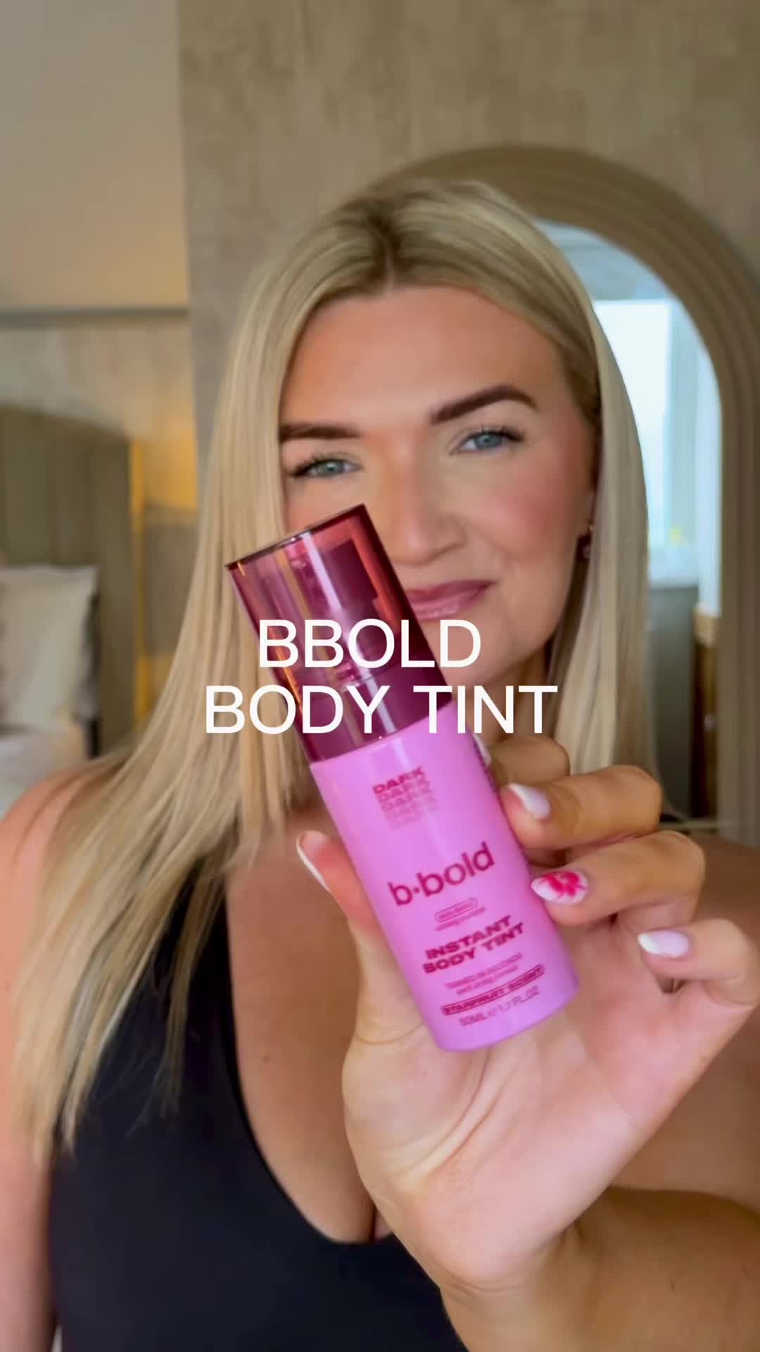 TikTok post by @amanda.mcmichael for bBold Tan. Caption reads: [...] to save 💸 link in bio #bbold #bboldtan....