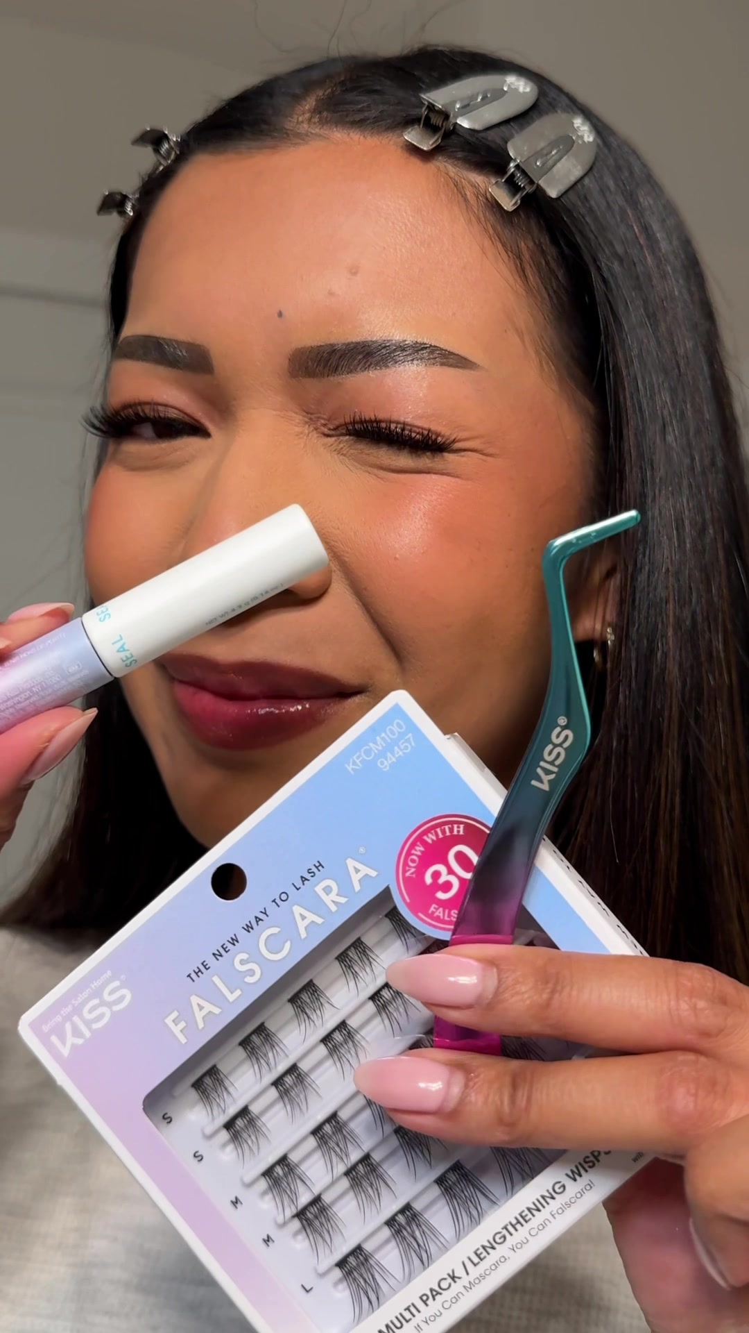 TikTok post by @glowwithmar for Falscara. Caption reads: [...] tried every lash out there and the @Falscara....