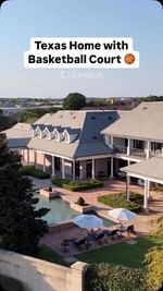 Instagram post by @dreamhomesoftexas for Douglas Elliman. Caption reads: A basketball players dream home 🏀 listed with....