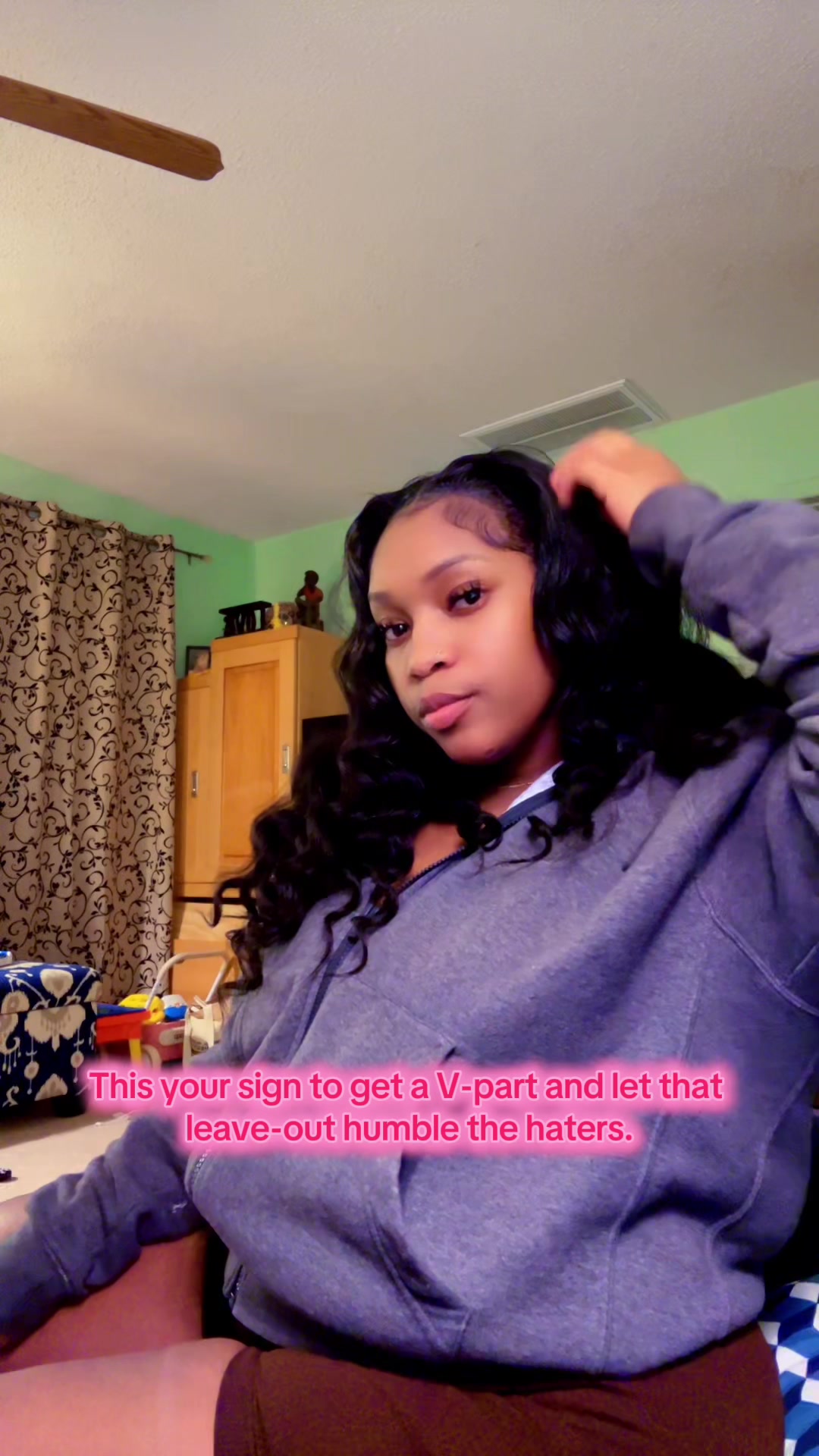 TikTok post by @nyabinghiiii for Nadula. Caption reads: A lace wig don’t gotta worry bout me no more !!!!....