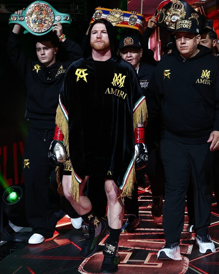 Instagram post by @mikeamiri for AMIRI. Caption reads: AMIRI for @canelo.

AMIRI Global Brand [...].
