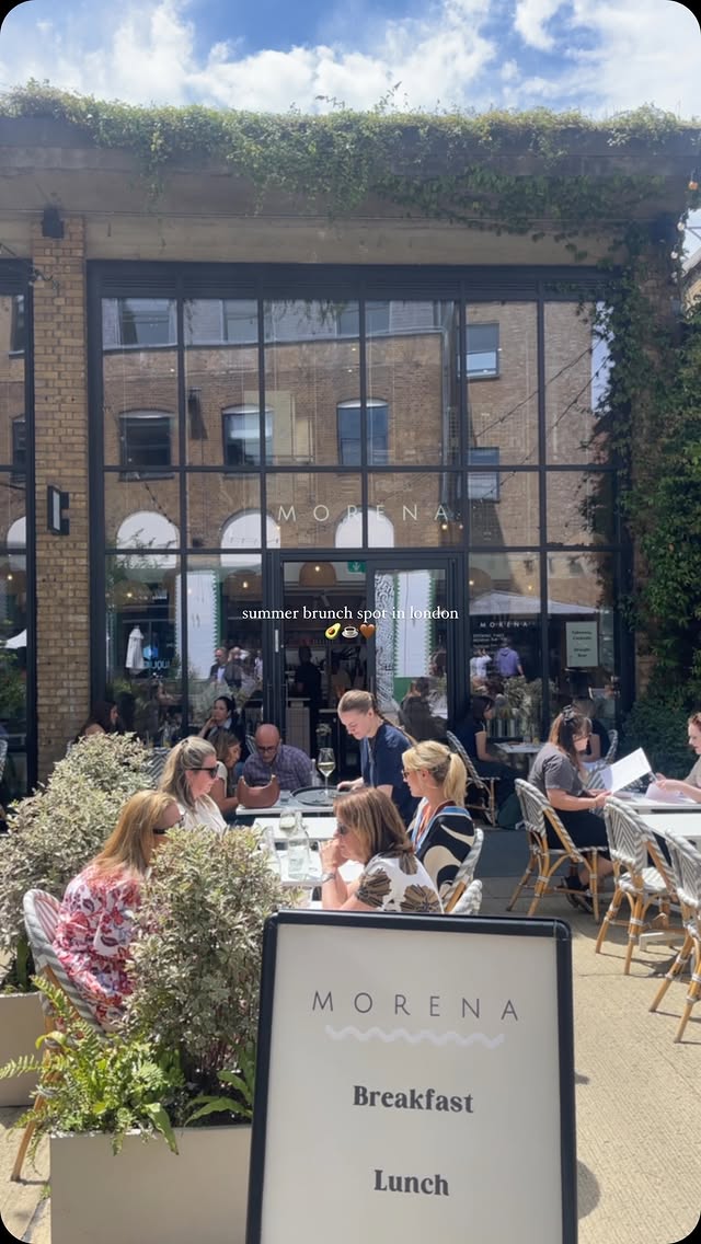 Instagram post by @reanne.witter for Morena London. Caption reads: must visit all day brunch spot in london to visit....