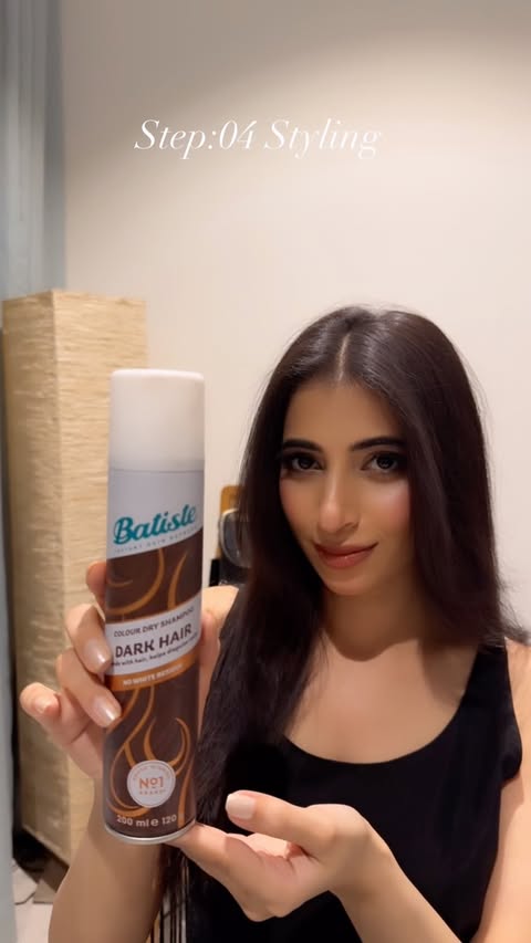 Instagram post by @zhalayahmedofficial for Batiste. Caption reads: [...] these 4steps to use this dry shampoo by....