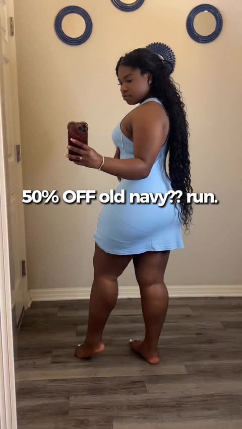Instagram post by @nikaylahjenae for Old Navy. Caption reads: @oldnavy did NOT come to play like??? 😭🔥 50%....