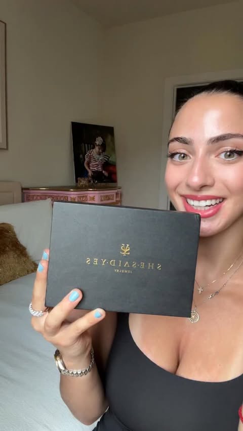 Instagram post by @maria.polychronis for SHE SAID YES Jewelry. Caption reads: [...] #shesaidyesweddingday #shesaidyesjewelry....