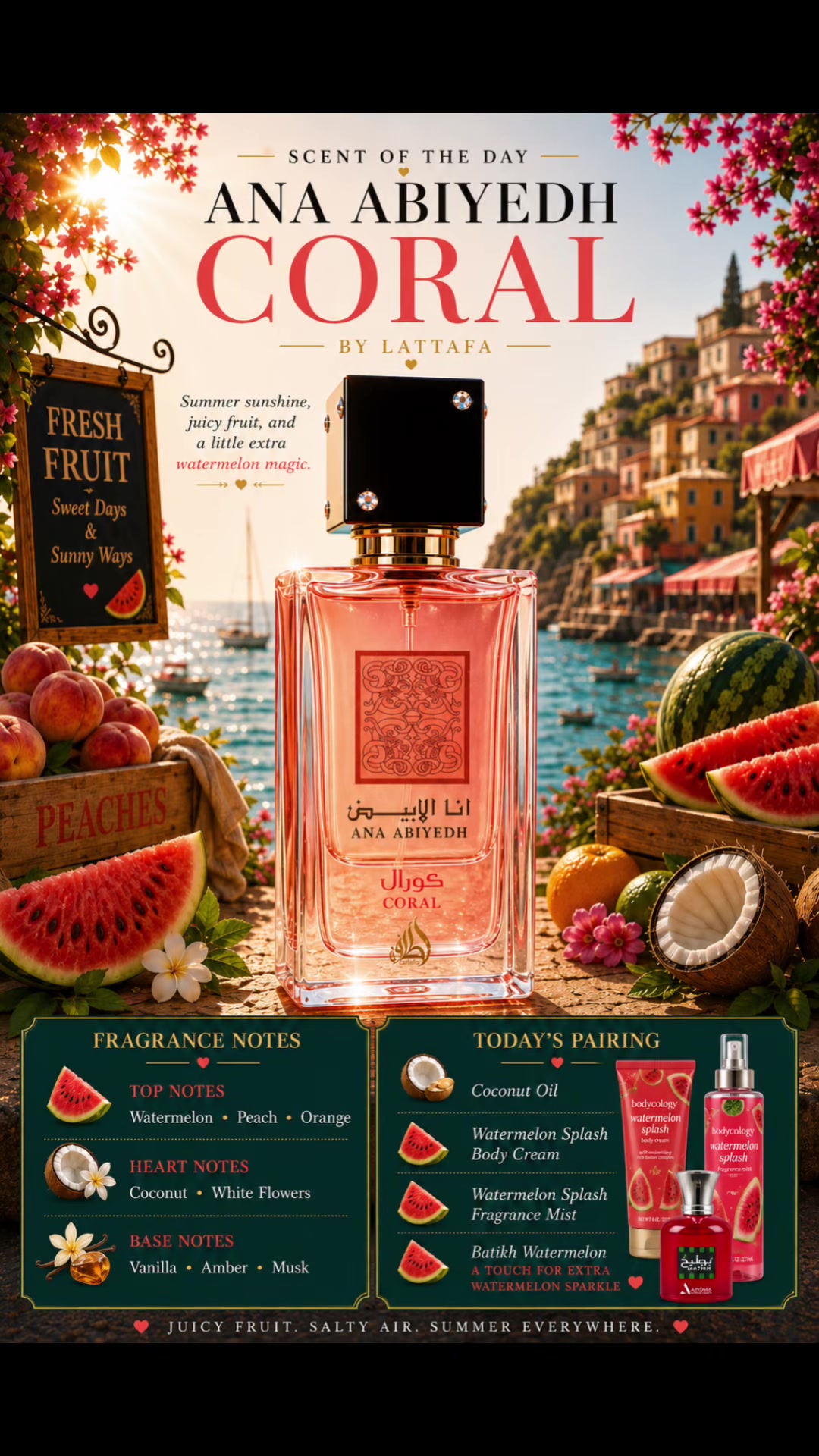 TikTok post by @in_our_scentcloset for Aroma Concepts. Caption reads: [...] spray. I did spritz on Batikh from @AROMA....