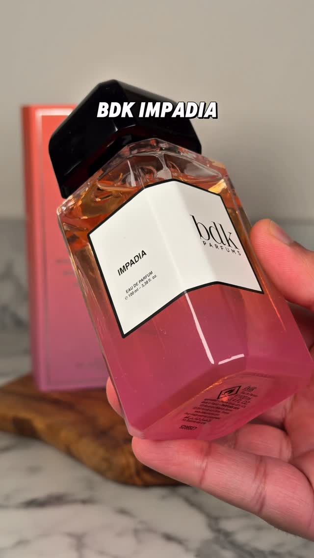 Instagram post by @rishi_j7 for Bdk Parfums. Caption reads: [...] my skin. Have you tried Impadia by BDK....