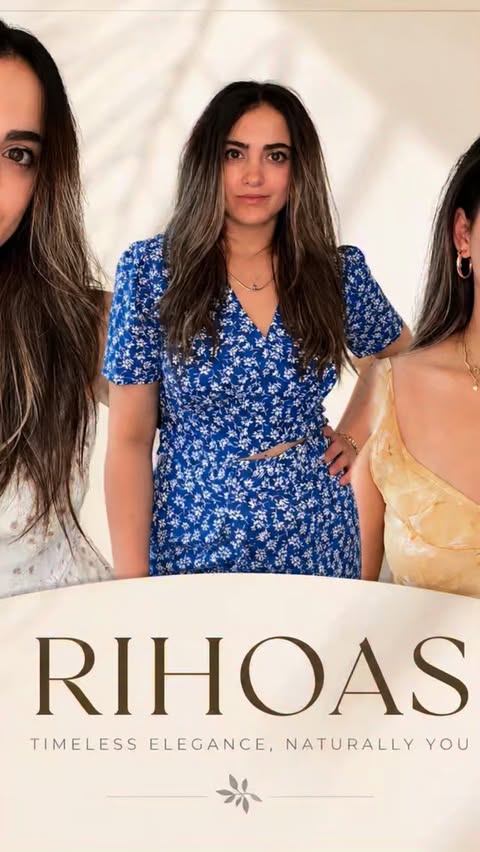 Instagram post by @america_momblogger for Rihoas. Caption reads: [...] stylish in these pieces from RIHOAS 🤍✨ The....
