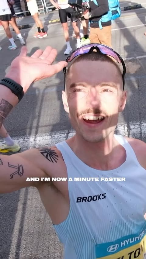 Instagram post by @ben_is_running for Brooks Running. Caption reads: [...] 2/2 on Half Marathon PB’s with Brooks....