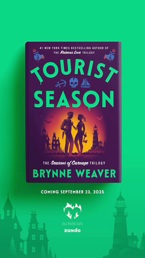 Instagram post by @slowburn.reads for Goodreads. Caption reads: [...] at the cover of ‘Tourist Season’! The....