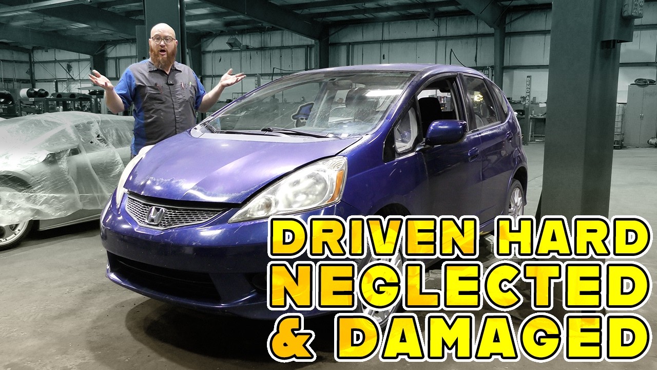 YouTube post by @CarWizard for BendPak. Caption reads: Honda Fit NEGLECTED: I'm Absolutely SHOCKED With....