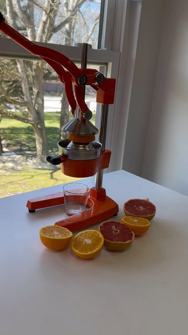 Instagram post by @american.turkish.mom for Zulay Kitchen. Caption reads: AD.. Professional Heavy Duty Citrus Juicer 🍊....