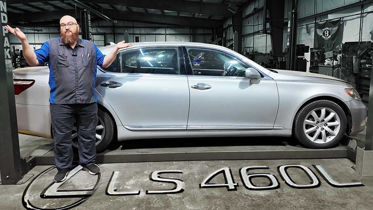 YouTube post by @CarWizard for BendPak. Caption reads: What Makes This Lexus LS460L A Mechanic's....