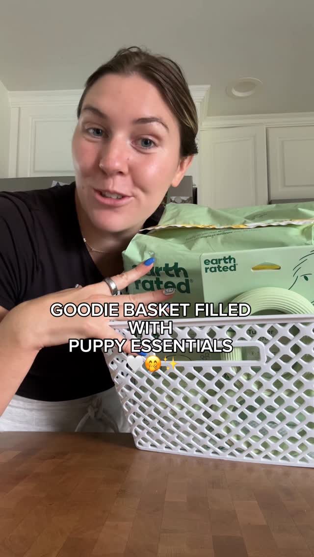 Instagram post by @thezcattledogs for Earth Rated. Caption reads: Everything I put in my puppy essentials kit! These....