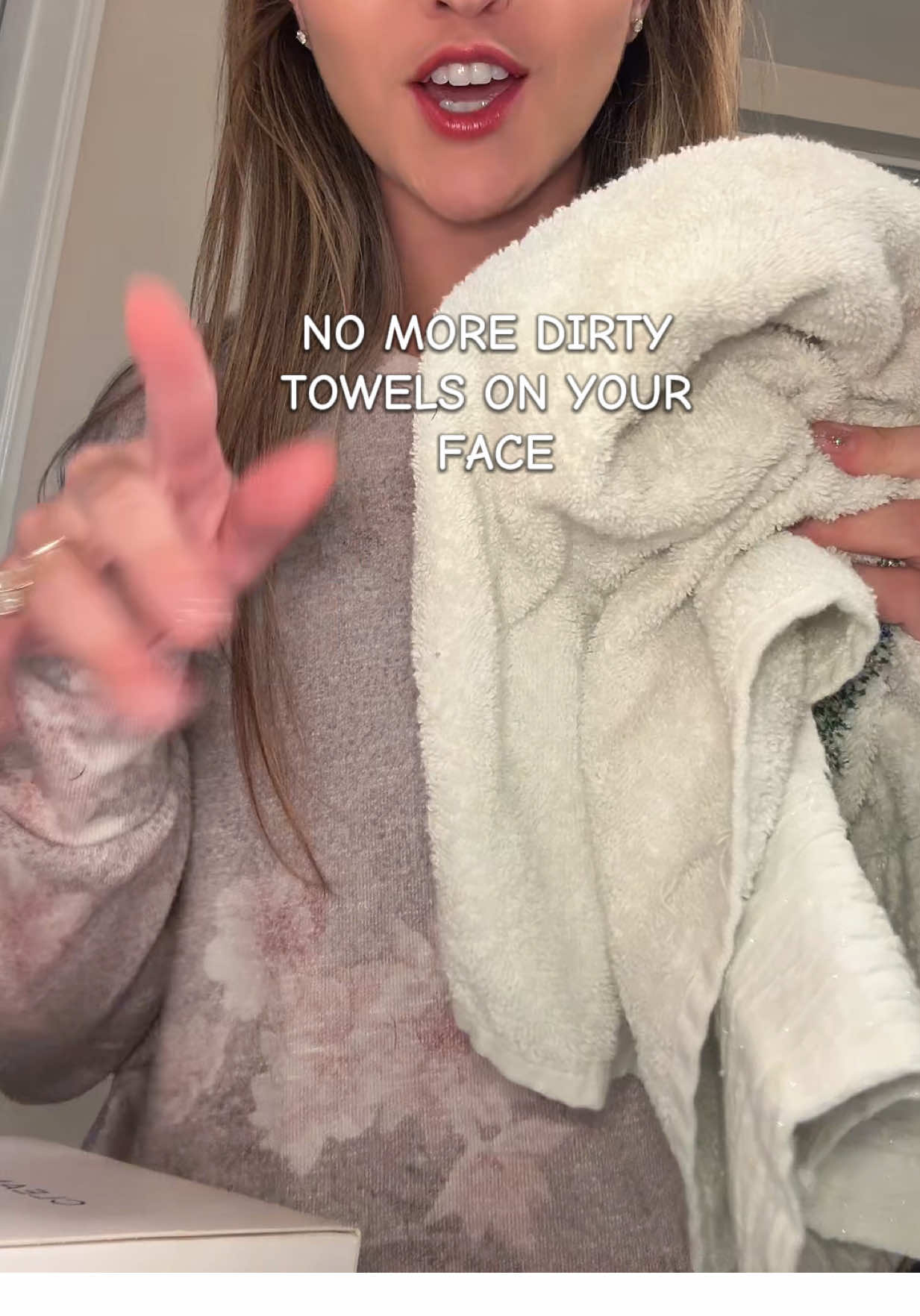TikTok post by @ihearthands_ for cleanskinclub. Caption reads: These disposable face towels are a must have for....