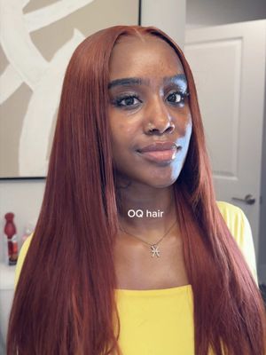 TikTok post by @laniiykoia for OQ Hair Shop. Caption reads: @oqhairshop now i’m officially fall [...].