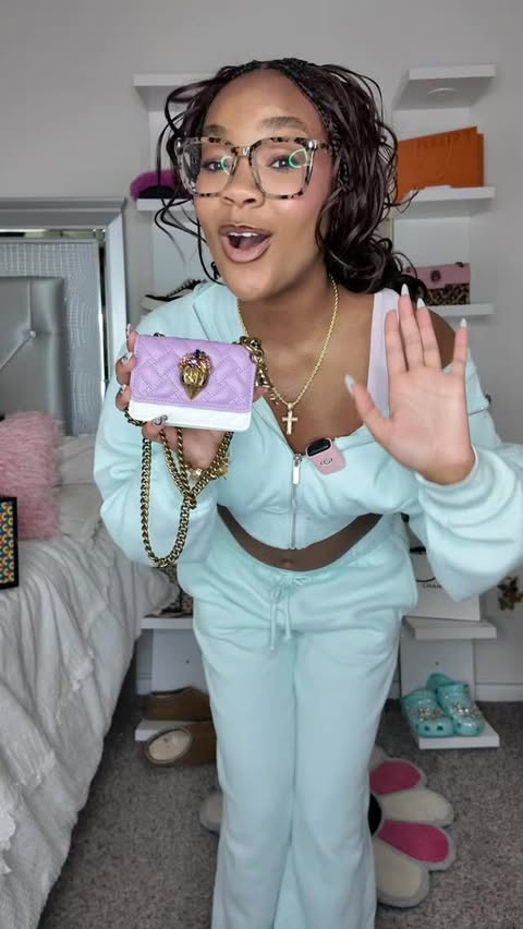 Instagram post by @_.maddygrace for Kurt Geiger. Caption reads: I designed my own kurt geiger bag🤭🤭 my favorite....