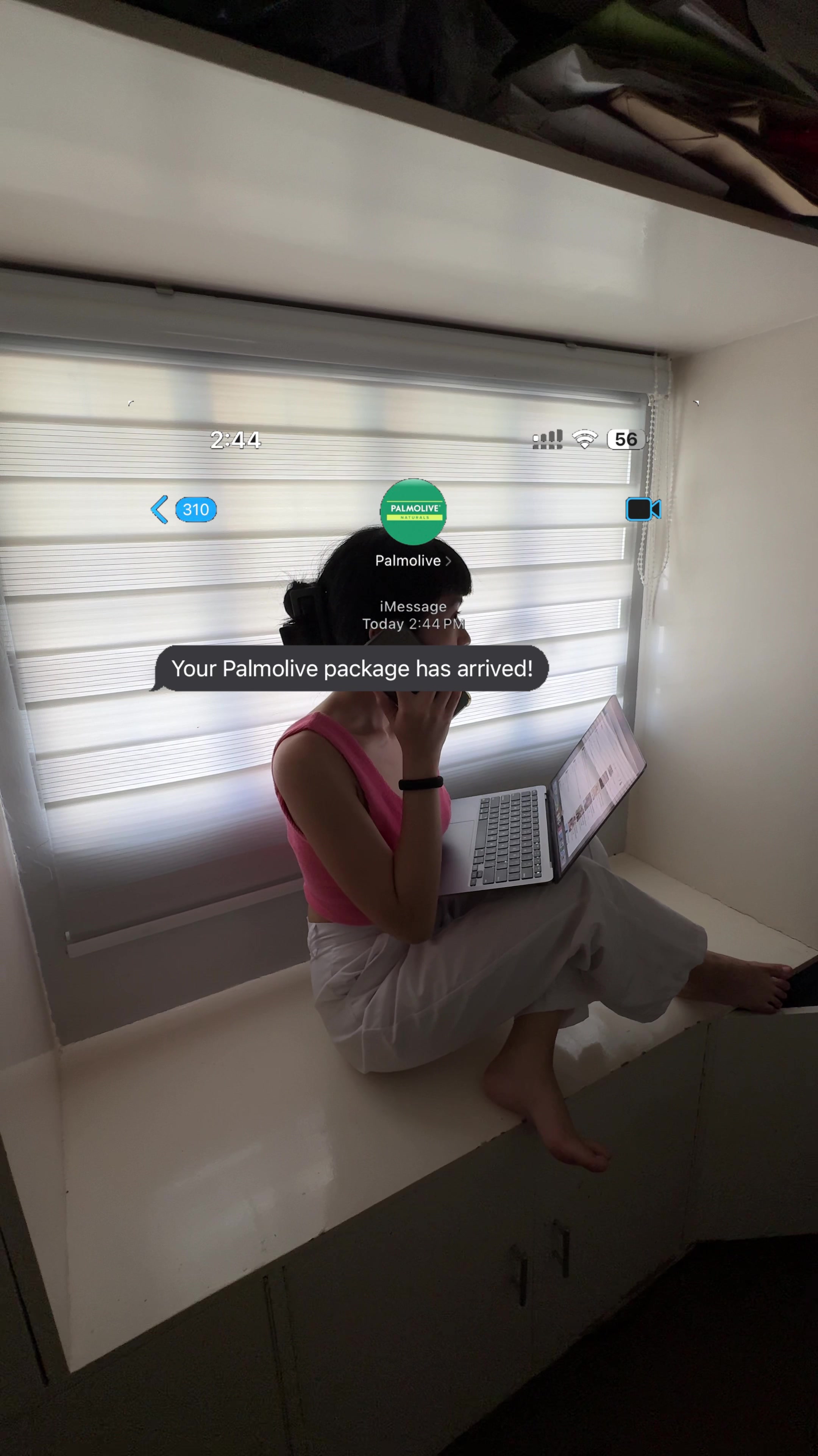 TikTok post by @shantigirl_ for Palmolive. Caption reads: grew up with the iconic @Palmolive Naturals scent....