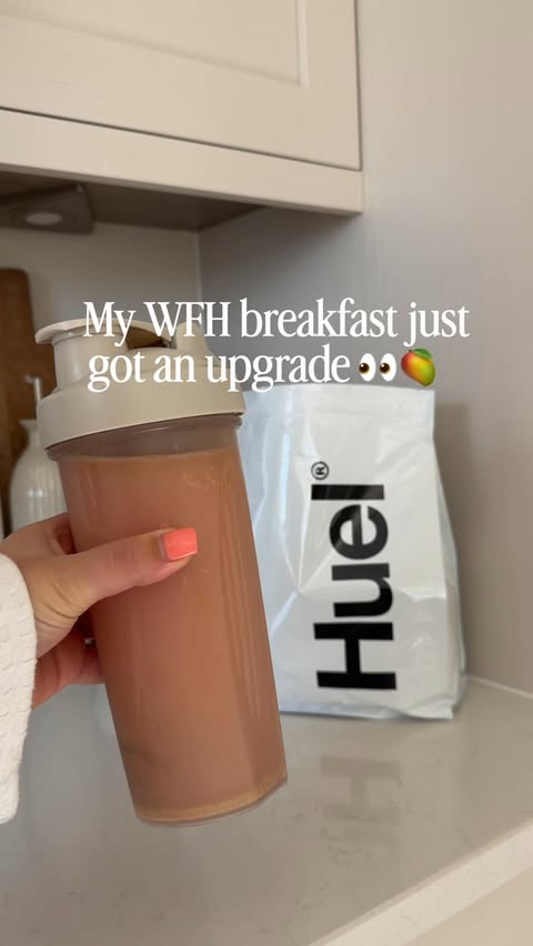 Instagram post by @thewinterradleigh for Huel. Caption reads: New flavour alert 🥭🍓🫐✨ Trying the new Huel Diet....