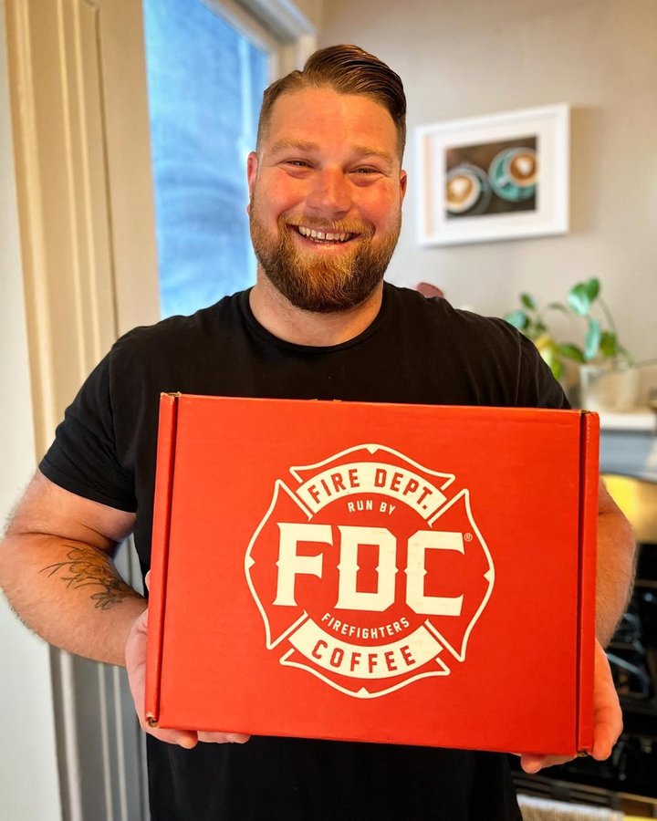Instagram post by @wateman25 for Fire Dept. Coffee. Caption reads: Thank you so much to @firedeptcoffee for sending....