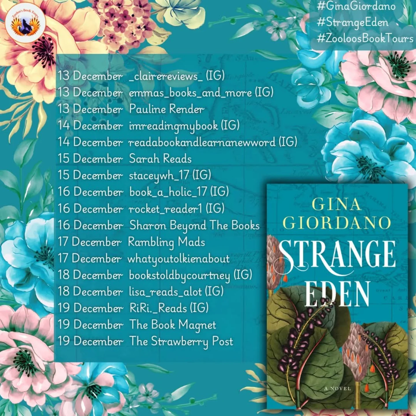 Instagram post by @staceywh_17 for Goodreads. Caption reads: 𝗦𝘁𝗿𝗮𝗻𝗴𝗲 𝗘𝗱𝗲𝗻 - 𝗚𝗶𝗻𝗮....