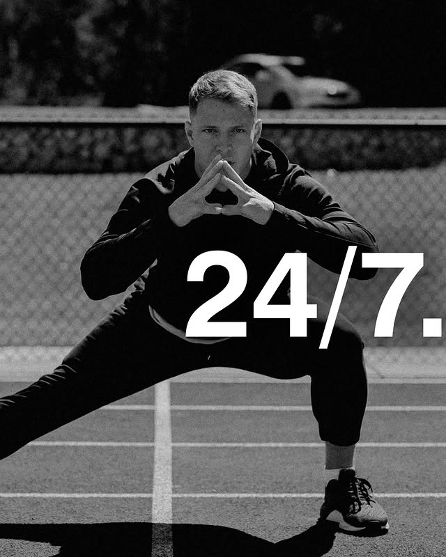 Instagram post by @christianmccaffrey for Dymatize. Caption reads: Don’t rise to the occasion, prepare for it..