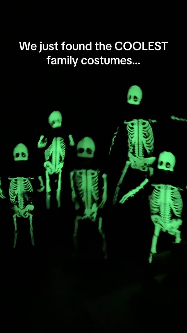 Instagram post by @ericaagolds for MiniOlie. Caption reads: Family glow party 🎃💀 We turned off the lights....