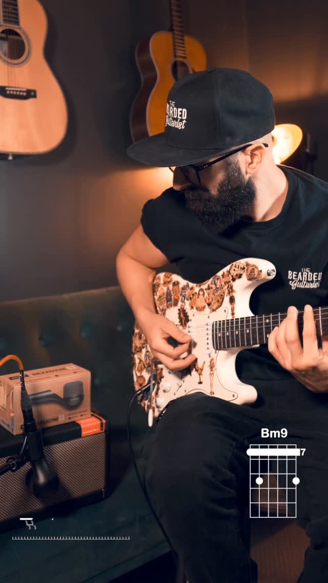 Instagram post by @its_thebeardedguitarist for Shure. Caption reads: 🎸 @shure Nexadyne 5 vs SM57. What’s your....