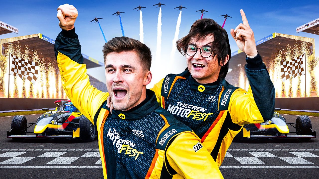 YouTube post by @ludwig for Ubisoft. Caption reads: we became professional racers .