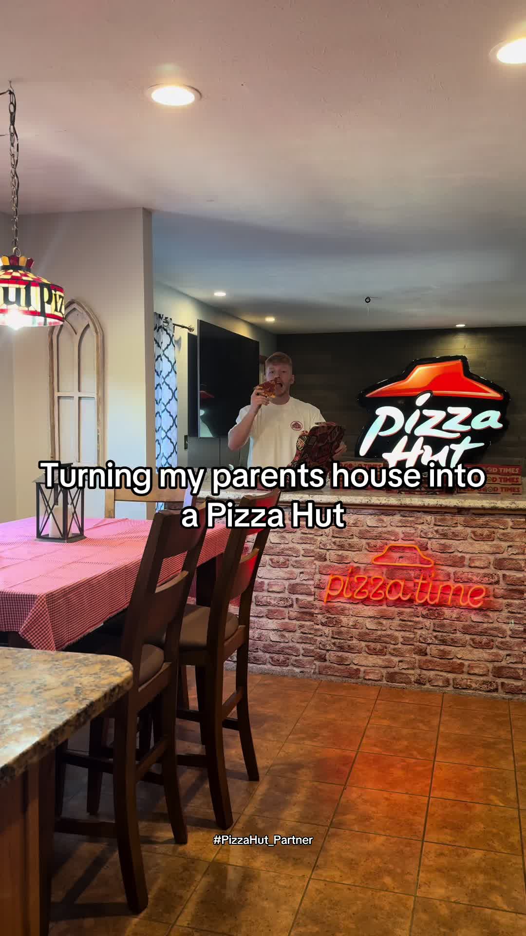 TikTok post by @corbinmillet for Pizza Hut. Caption reads: I out pizza’d the hut @Pizza Hut.