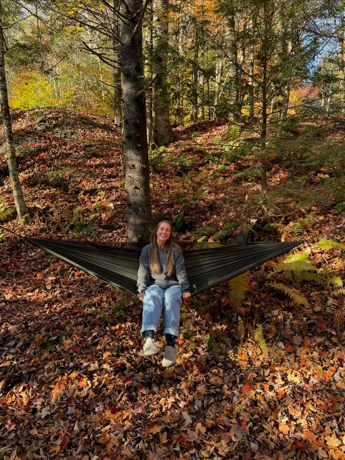 Instagram post by @autumn.acord for Birkenstock. Caption reads: crunchin leaves & sizzlin’ pancakes is music to my....